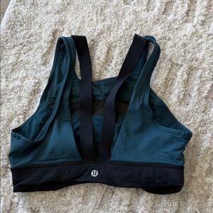lululemon athletica Teal and Black Strappy Support Sports Bra
